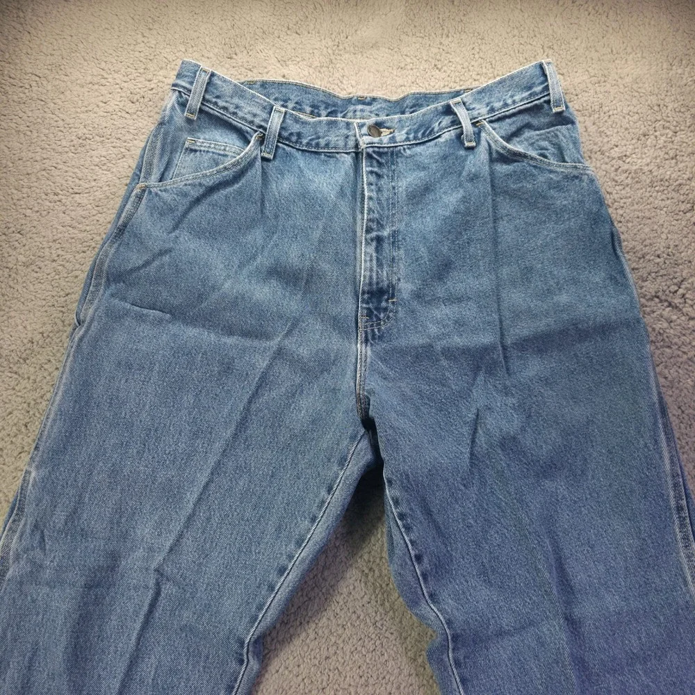 Dickies Relaxed Fit Carpenter Jeans Mens 38x32 Blue Denim Work Utility W616728